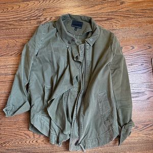 Ruffle utility jacket